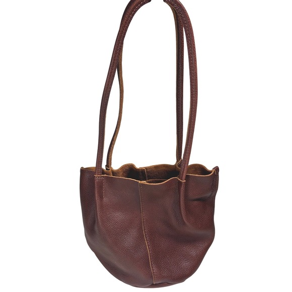 Portland Leather Goods Bucket Bag Chestnut Brown  Pebbled Leather - Picture 13 of 13